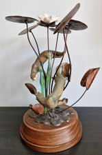 RARE Border Fine Arts Otters Play Time In Water Lilies Metal Reeds Ltd Edition
