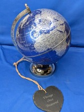 Blue & Silver WORLD GLOBE on
