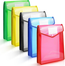 A4 Plastic Wallets, 5Pcs