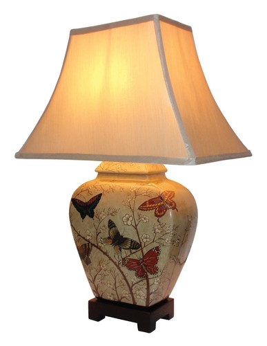 Cream ceramic lamp - ceramic,
