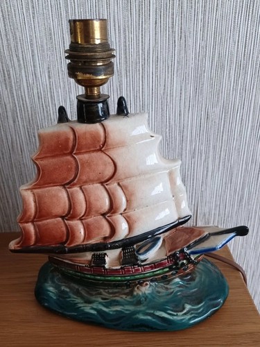 Vintage glazed ceramic sailing - vintage,