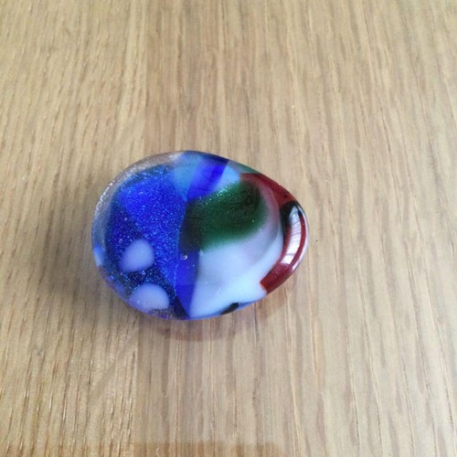 Glass obi clasp blue 4cm - glass,