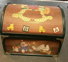 Vintage Christmas Music Box Chest With Moving Figures