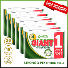 Gentille Kitchen Roll Giant 3-PLY Thickness Towel Durable Paper, 6 - 36 Rolls