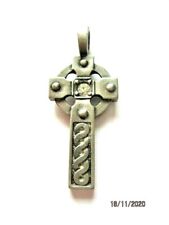 GRAVESTONE CELTIC CROSS - PEWTER PENDANT / NECKLACE WITH BLACK CORD