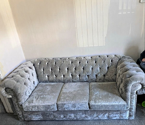 Luxury grey velvet seater - luxury,