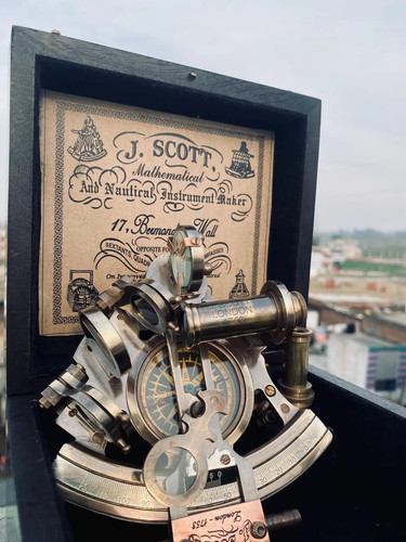 Nautical brass working sextant - nautical,