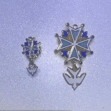 2 X Big and Small - Save £10 - Huguenot Cross / Pin Lapel Badge - FREE SHIPPING