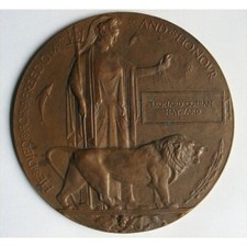 WW1 Death Penny Plaque LEONARD