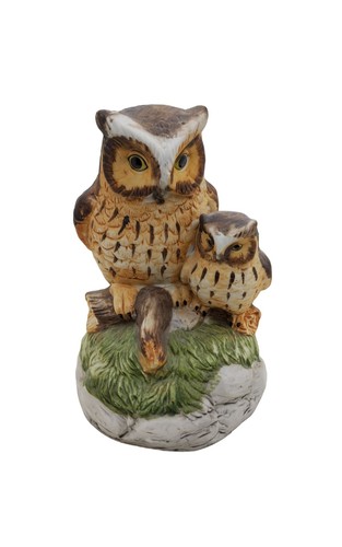 Vintage 1980s porcelain owl - vintage,