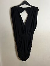 Sara Berman Ladies Black Halterneck Short Dress Size Medium Buttons 