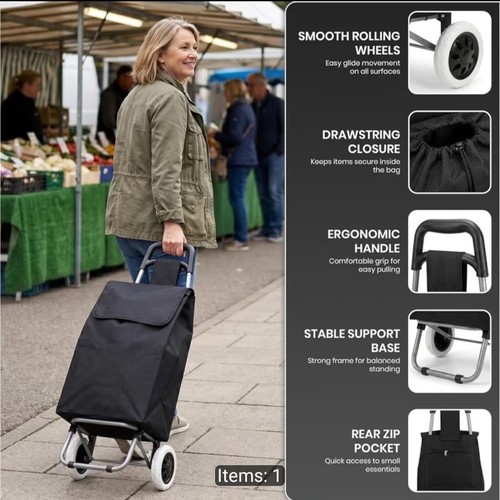 Folding shopping trolley - folding,