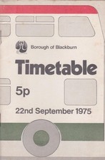 BLACKBURN BUS TIMETABLE BOOK