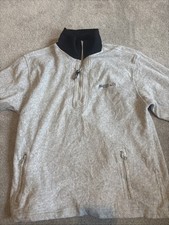 Fila Wool Fleece Men's Women’s Size M Grey Half Zip Pullover Jumper Vintage 90s