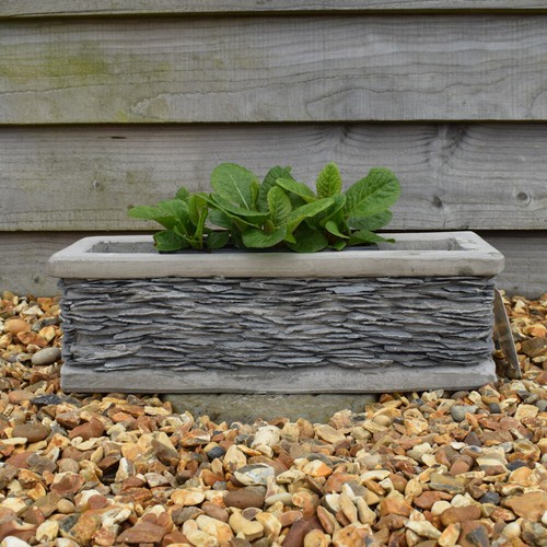 Plant pot stone slate finish - plant,