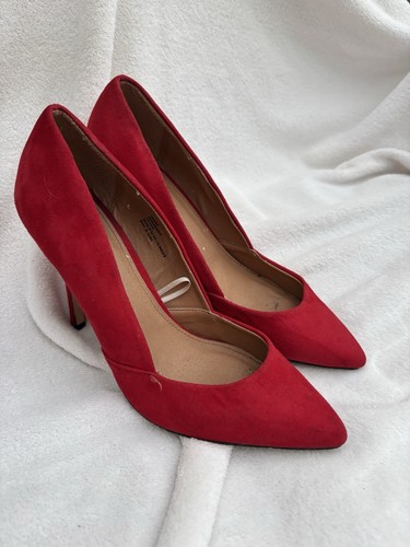 Red suede stiletto - red,