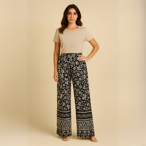 Womens ladies wide leg palazzo - wide,