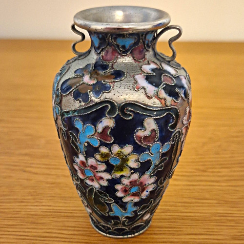 Cloisonne enamel floral twin - enamel,