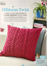 Lucinda Ganderton knitting pattern aran cable pattern cushion cover