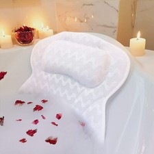 Luxury Bathroom Spa Bath Pillow Non-Slip Comfortable Headrest Cushion Bathtub
