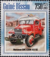 1942 GMC CCKW-353 B2 (Merceron) Truck Fire Engine Firefighting Stamp #491