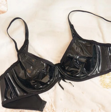 PU Leather Underwire Bra Size M 10 Black