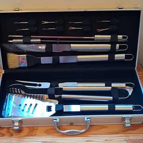 Stainless steel bbq tool set - bbq,