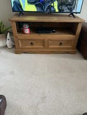 Pine TV Stand Cabinet with Drawers