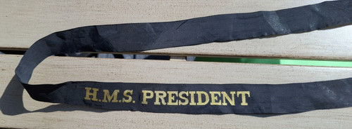Royal navy cap tally hms - navy,