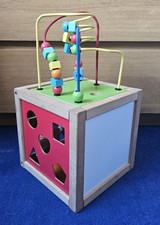 Wooden Activity Cube 5 in 1 Baby Bead Maze Toys Gift Educational Early Learning