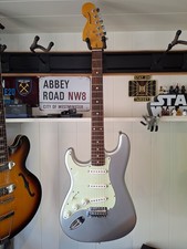 1999 Left Handed Fender Squier Affinity Stratocaster - Inca Silver Nitro upgrade