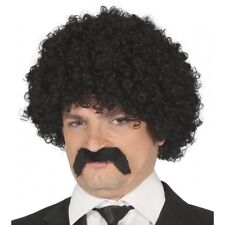 Mens Pulp Fiction Afro Wig & Tash Samuel L Jackson Jules Fancy Dress Scouser