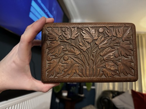 Hand carved wooden trinket - hand,