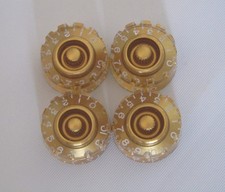 Set of 4 Gold Knurled Guitar
