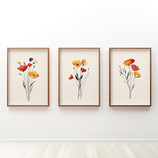 Set Of 3 Red, Orange & Yellow