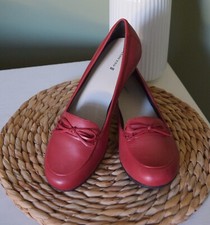 LANDS END red leather wedge