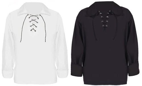 Lace shirt black - up,