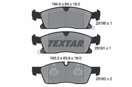 Front axle 2519002 brake pad - front,