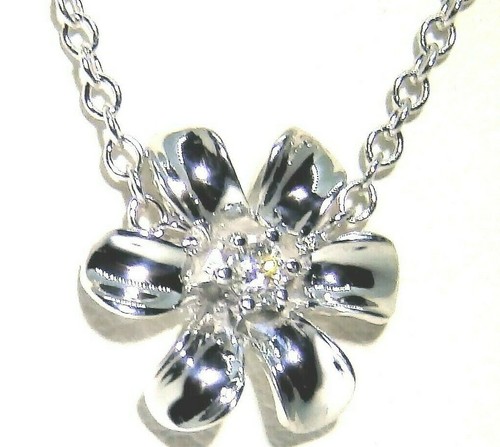 9ct white gold diamond pendant - diamond,