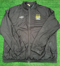 Manchester City FC Anthem Black Tracksuit Top Umbro Kit Mens Adult XXL Football