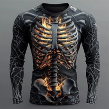 Men's Gothic Skeleton Long