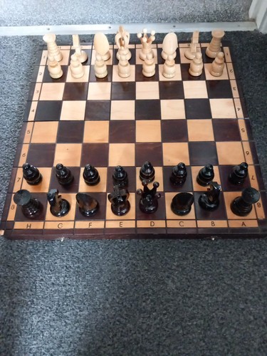 Vintage wooden folding chess - vintage,