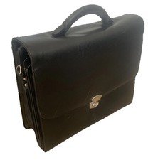 Versatile Expandable  Black fitted Laptop Brief Case Shoulder Bag with  key lock