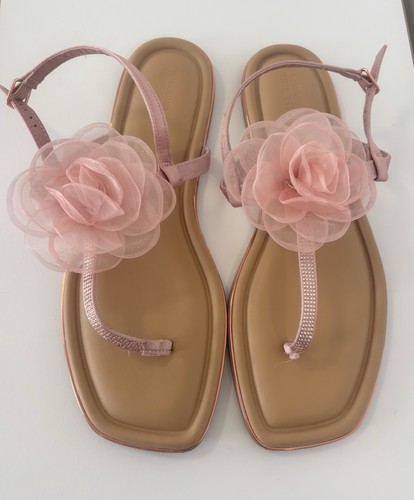 Primark pink floral toe post - pink,