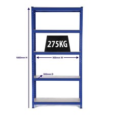 Heavy Duty Steel Shelving Units 5 Tier Metal Garage/Shed Racking 275kg UDL