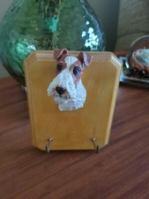 3D Dog - Fox Terrier - Dog Lead / Key Hanger / Holder Hook - Wooden Key Holder 