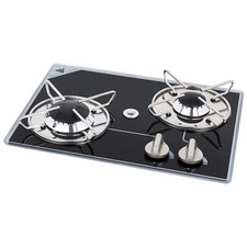 NAVY LOAD CAMPERVAN DOUBLE HOB LOW PROFILE GLASS COOKER BURNER HOB TOP GAS