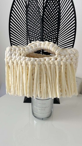 Stunning cream crochet tassel - crochet,