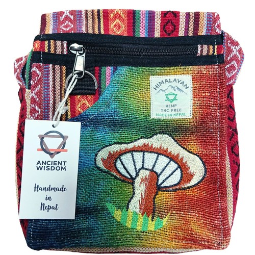 Hemp embroidery mushroom party - mushroom,