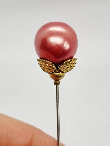 Vintage faux pink pearl bead - vintage,